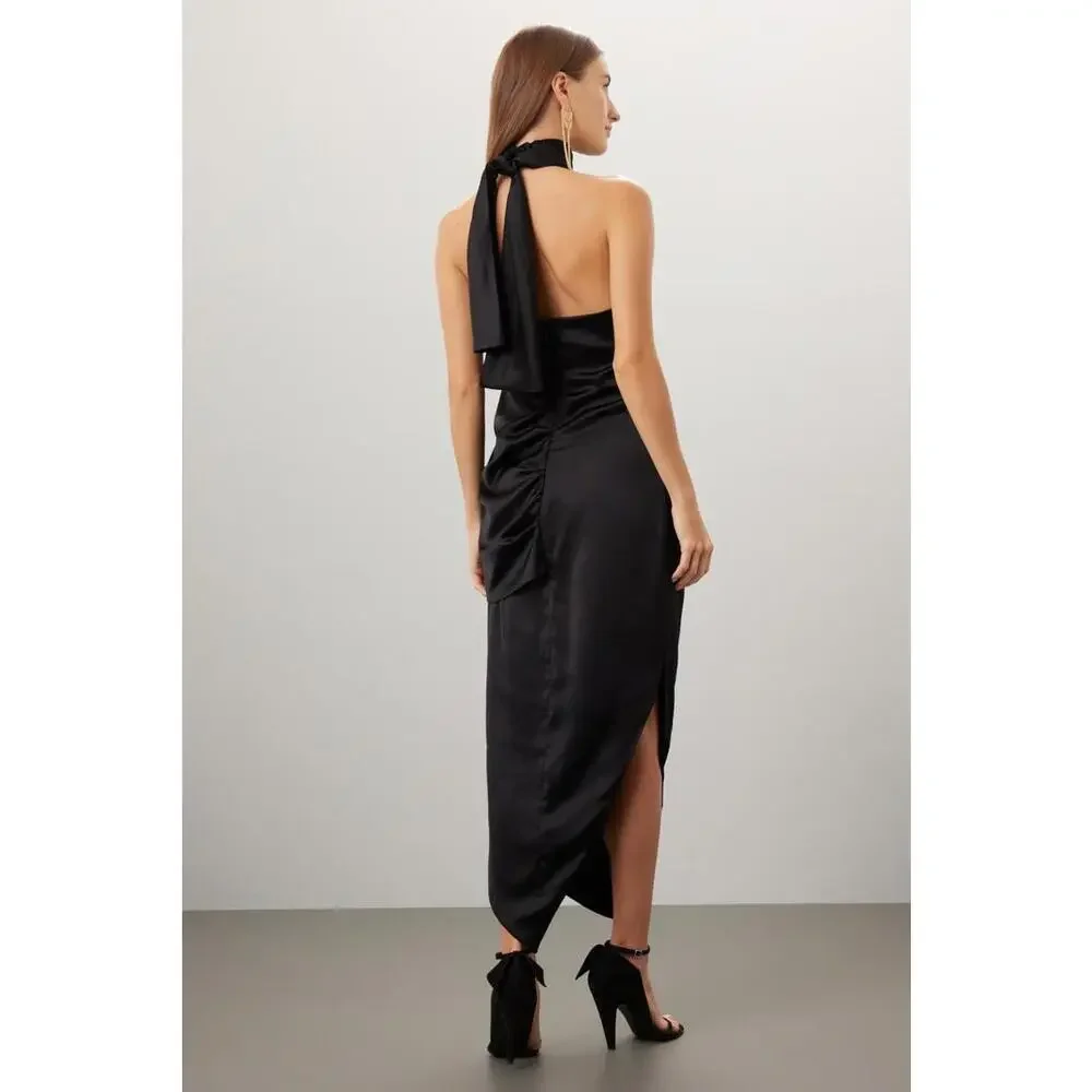 ARIAS New York Asymmetrical Dress Size 8 with Fabric Pull - Picture 2 of 16